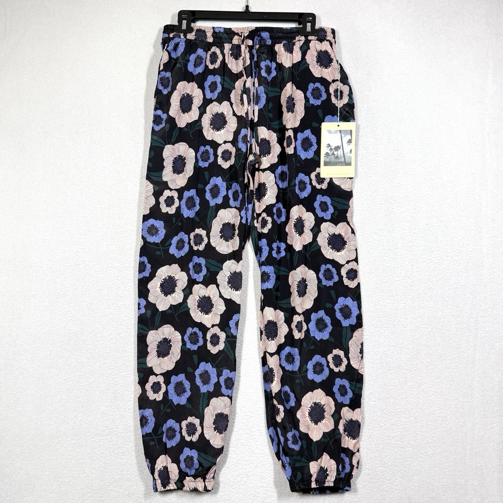 Trovata Birds of Paradise Pants Women Small Silk Blend Floral Jogger Pockets NWT